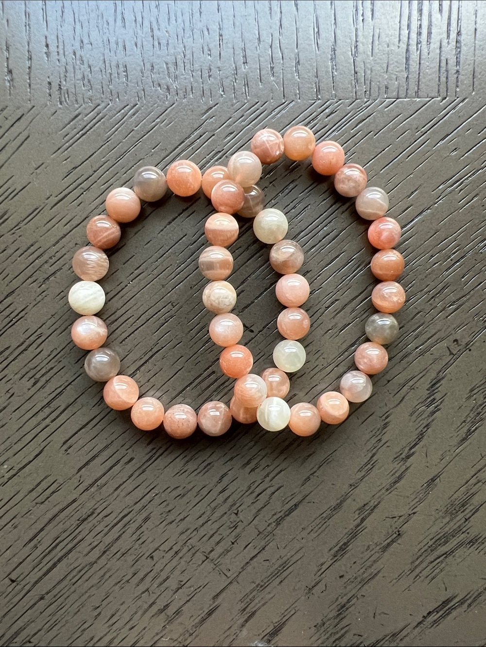 Rainbow moonstone bracelet 8-9mm SIZE 6.5’ (ONE)